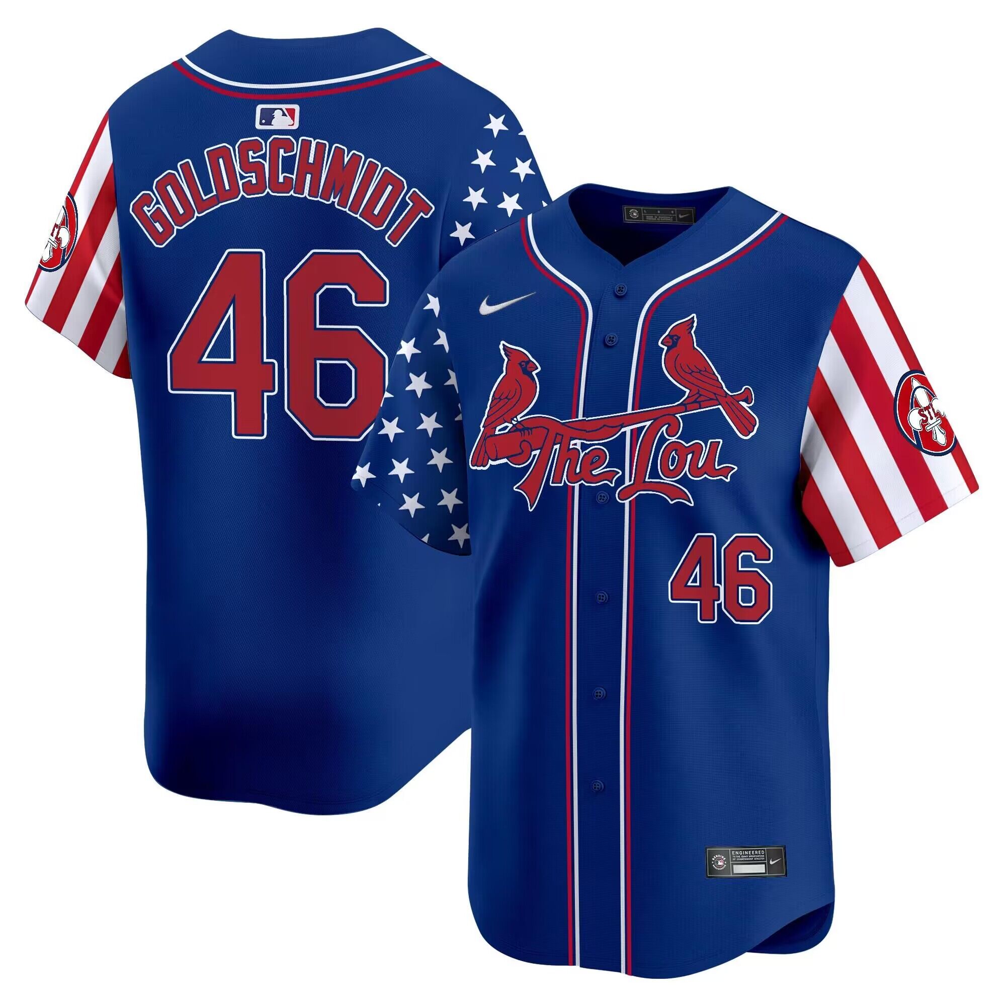 Men MLB 2024 St.Louis Cardinals #46 Goldschmidt blue jerseys->nba t-shirts->Sports Accessory